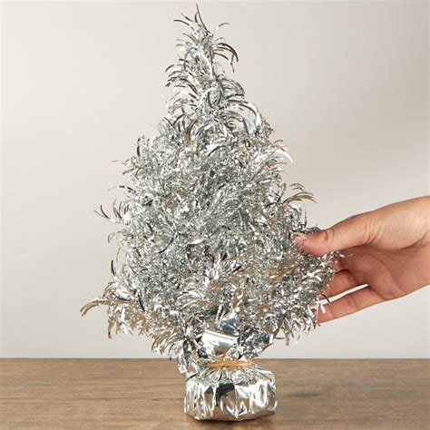 Silver Tinsel Christmas Tree - Trees and Toppers - Christmas and Winter - Holiday Crafts