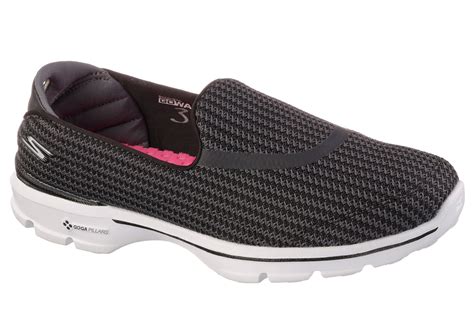 NEW SKECHERS GO WALK 3 WOMENS LIGHTWEIGHT CUSHIONED COMFORT SLIP ON ...