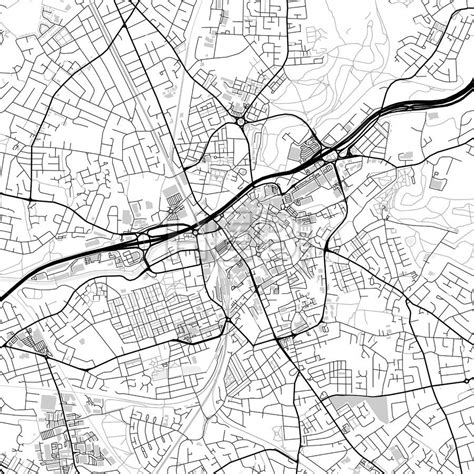 Downtown map of Stockport, light - HEBSTREITS Sketches | City vector, Map vector, Map