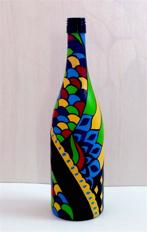 Hand Painted Wine Bottles Acrylic Bottle Painting Designs - Mundodop