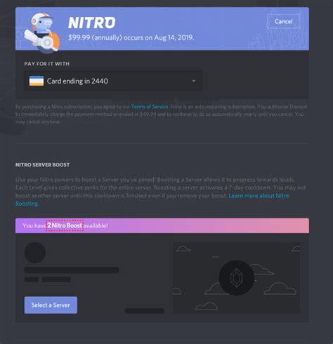 [Nitro Boosting] 2 server boosts for users with the yearly Nitro sub or ...