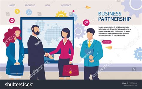 Business Partnership Cartoon Business Team Leaders Stock Vector (Royalty Free) 1537603748 ...