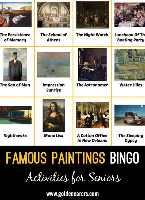 Famous Paintings Bingo