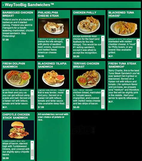 Menu at Flanigan's Bar-'The Deep End', Fort Lauderdale, NE 18th Ave