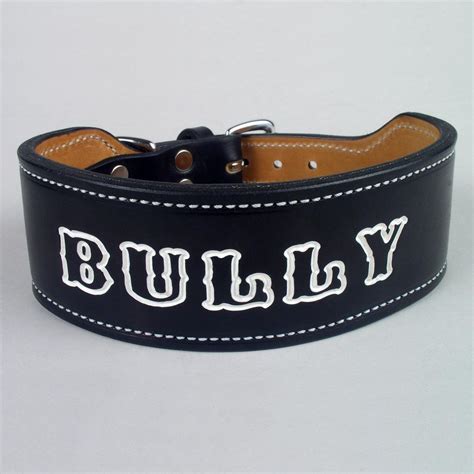 Wide Rugged Personalized Dog Collar (2 1/2" taper to 1 1/4") | Personalized leather dog collar ...