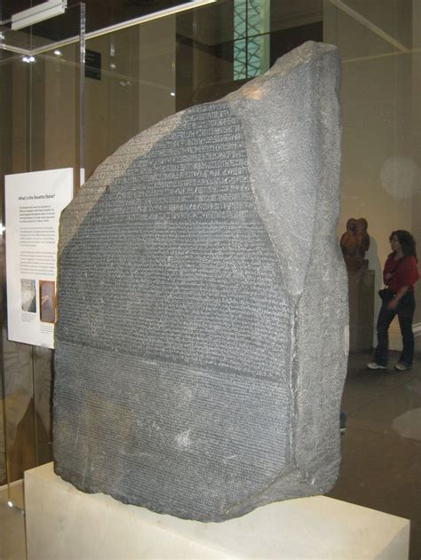 The Rosetta Stone - British Museum - without the discovery of this, hieroglyphics would never ...