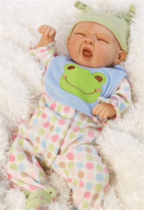 Paradise Galleries Realistic Reborn Baby Boy Doll, Sleepy Frog, 20 inch Weighted Baby in ...