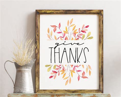 Give Thanks / Give Thanks Printable / Thanksgiving Decor / Thanksgiving ...