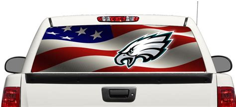 Philadelphia Eagles Football American Flag Rear Window Decal Sticker ...