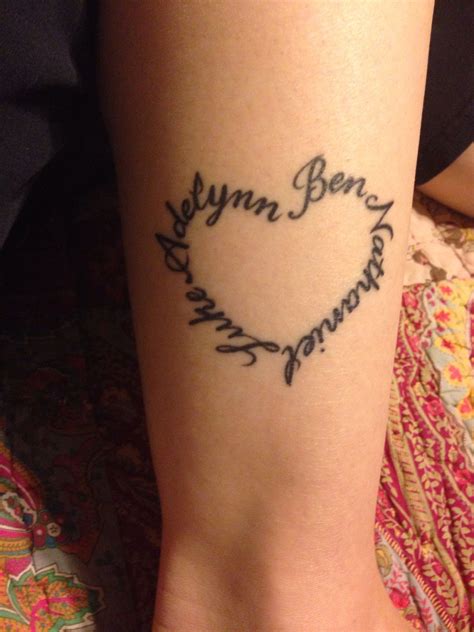 Heart Tattoos With Names, Name Tattoos For Moms, Mother Tattoos, Baby ...