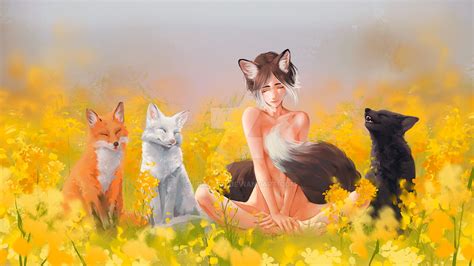 Four foxes by EVIRAITARI on DeviantArt