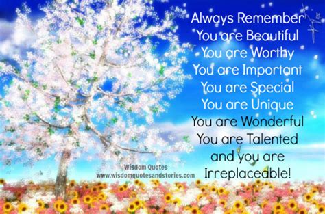 You are Irreplaceable ! Wisdom Quotes & Stories