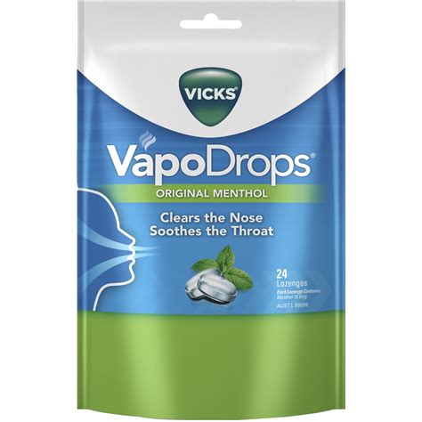 Vicks VapoDrops Original Menthol Lozenges 24 Pack | BIG W