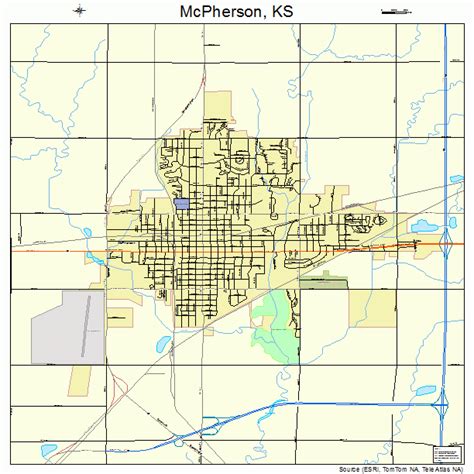 McPherson Kansas Street Map 2043950