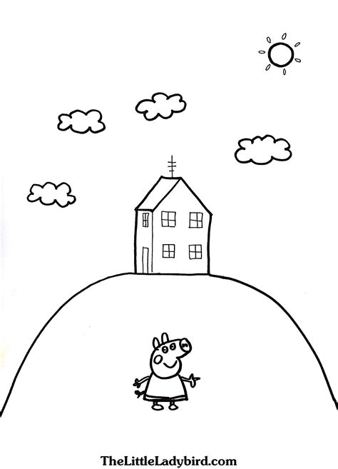 Peppa Pig House Coloring Pages - BubaKids.com