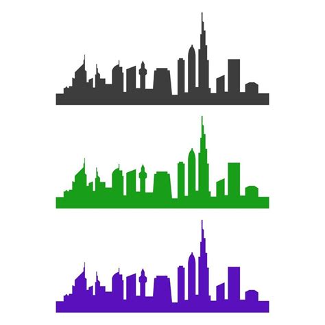 Dubai Skyline Illustrated On White Background 3371309 Vector Art at ...