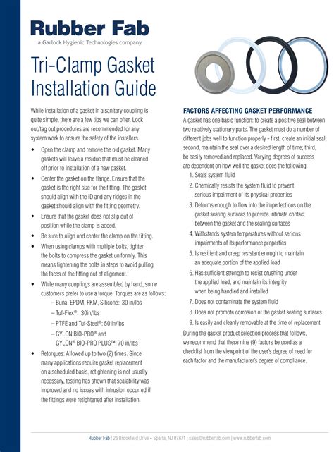 Gasket Installation Instructions - Resources - Rubber Fab