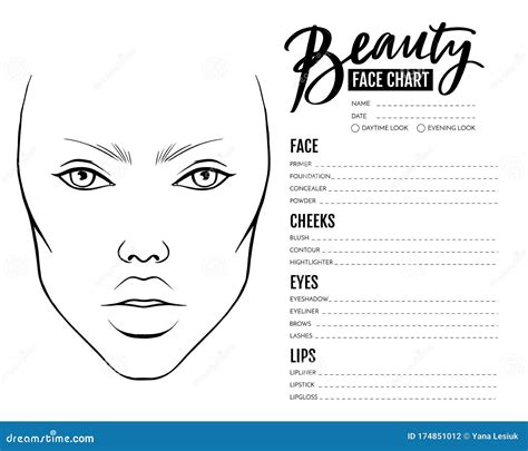 Blank Makeup Face Chart Template | Makeupview.co