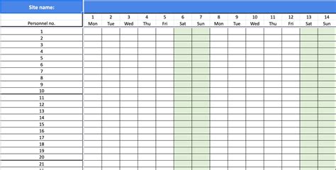 Security Guard Schedule Template