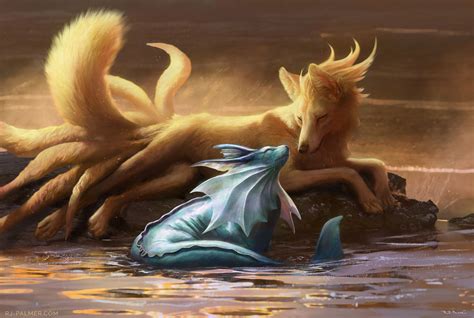 Look at This Art of a Realistic Ninetails and Vaporeon from DETECTIVE ...