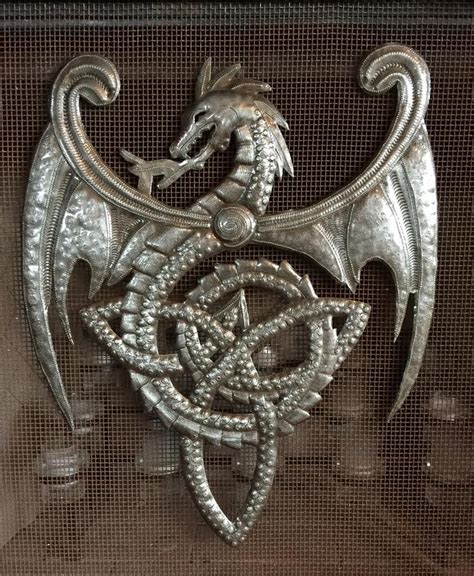 Metal Dragon Wall Artwork, Celtic Knot Symbol, Haitian Metal Art, Steel ...