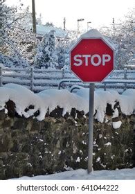 Stop Sign Snow Stock Photo 641044222 | Shutterstock