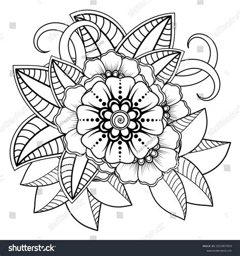 Flowers Black White Doodle Art Coloring Stock Vector (Royalty Free) 2153977933 | Shutterstock