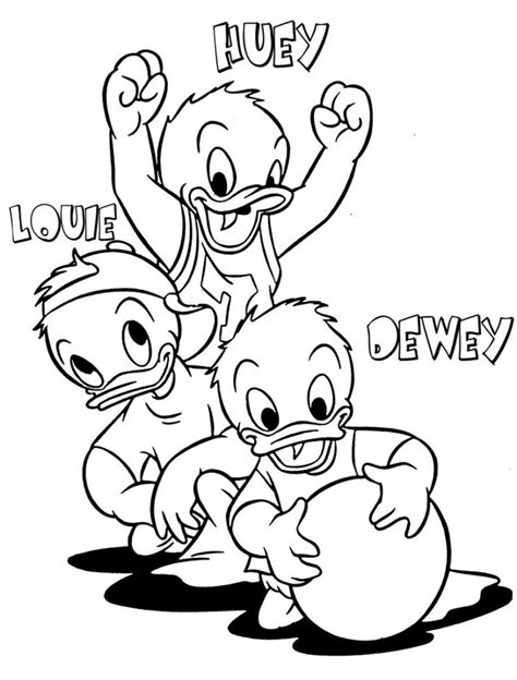 Cute Huey, Dewey and Louie Coloring Pages - Coloring Pages