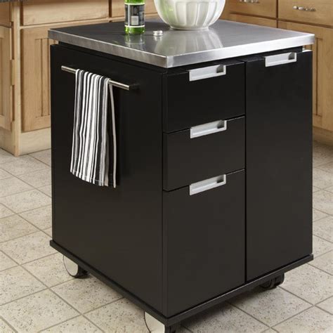 Kitchen Cart with Stainless Steel Top - Modern - Kitchen Islands And Kitchen Carts - by Wayfair