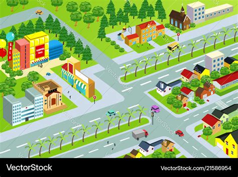 City map Royalty Free Vector Image - VectorStock