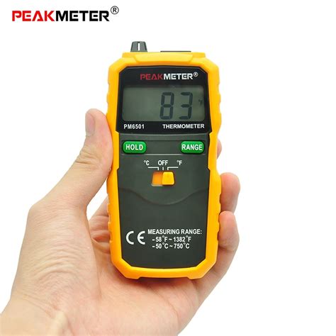 PEAKMETER PM6501 High Accuracy LCD Wireless Digital Thermometer K type Temperature Meter with ...