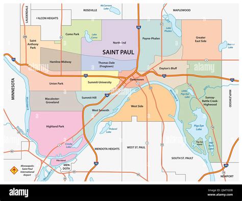 Political map of minnesota Banque d'images détourées - Alamy