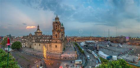 Zocalo Square and Metropolitan Cathedral of Mexico City Stock Image ...