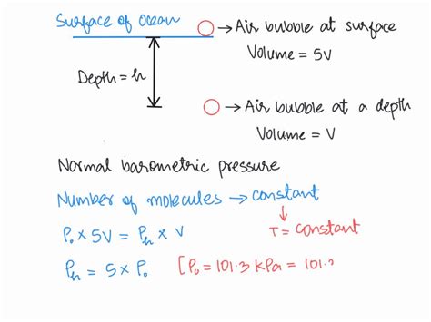 SOLVED: assuming normal barometric pressure how deep in the ocean is the point where an air ...