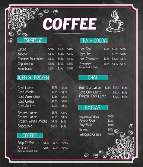 Related image | Coffee shop menu, Coffee menu, Coffee shop menu board