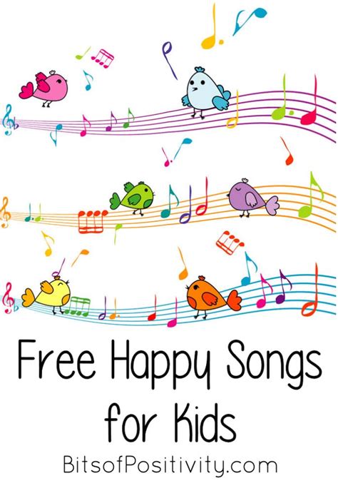 Free Happy Songs for Kids {Contentment, Cheerfulness, Joyfulness Resources} - Bits of Positivity