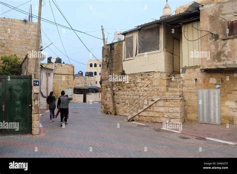 View of the old city of Ramallah a Palestinian city in the central West ...