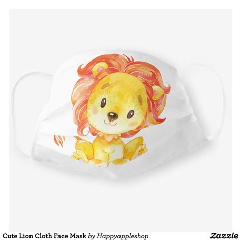 Cute Lion Cloth Face Mask | Zazzle | Face mask, Cute lion, Cute face masks