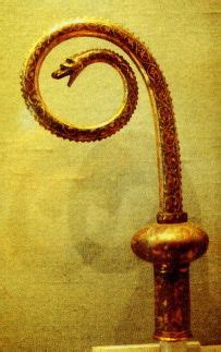 Serpent crosier; pagan Babylon serpent crosier in Rome