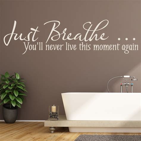 Just Breathe Inspirational Quote Wall Sticker