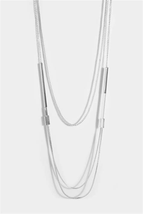 Silver Layered Chain Necklace | One Size | Yours Clothing