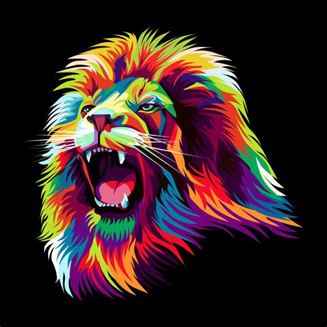 Colorful Lion Head Vector Art, Icons, and Graphics for Free Download