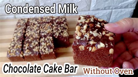 Condensed Milk Chocolate Cake Bar Without Oven l How to Make Condensed Milk Chocolate Cake Bar ...