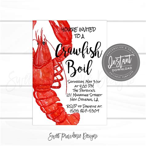 Crawfish Boil Invitation | Sweet Providence Designs