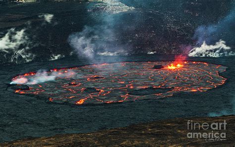 Night fall over Halemaumau Crater and Lava Lake Photograph by Phillip Espinasse - Fine Art America