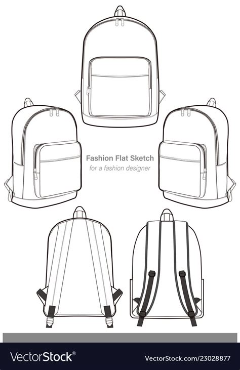 Backpack design template Royalty Free Vector Image