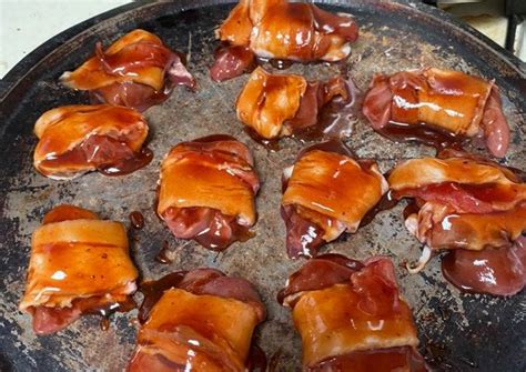 BBQ Bacon Wrapped Chicken Livers Recipe by PittbullMom2014 - Cookpad