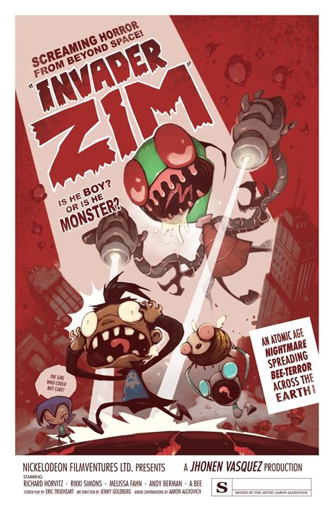 HEART-SHAPED SHOP — "INVADER ZIM" signed poster