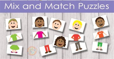 Mix and Match Puzzles {Free Kids Printable}