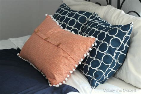 Pom Pom Pillow Sham Tutorial | Mabey She Made It